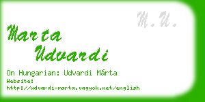 marta udvardi business card