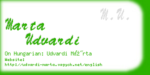 marta udvardi business card